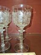 Set of Six(6) Vintage Tiffin Franciscan Cadena Clear Stem 7.5" Water Goblets in Excellent Vintage Condition...