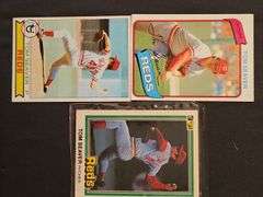 A grouping of baseball cards, mostly from the late 70s and early 80s. See all photos and additional info.