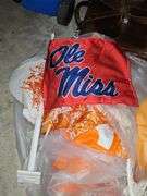 Car flags and pom poms for Ole Miss and UT Vols.