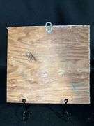 Original signed Mose T pink baby Tico Folk Art with signature soda can tab hanger…..7-7/8 x 7-1/2