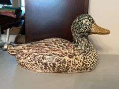 Very heavy ceramic mallard…..16” long x 8-1/2” tall