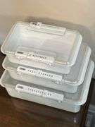 Set of (3) OGGI storage containers with month/date indexes