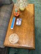 Vintage side table with bottom magazine rack…..26 x 13 x 23 tall
