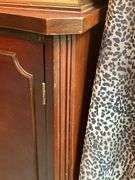 Beautiful antique mahogany china cabinet with 3 drawers and 2 side compartments…..piece is at least 80 years old and is a family heirloom…..you will see slight blemishes from every day normal use…..45 x 15-1/2 x 72 tall