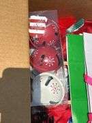 Box of mostly new Christmas decor