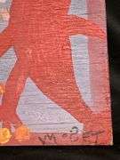 Original signed Mose T red Tiko bird/dino Folk Art with signature soda can tab hanger…..6-3/4 x 12