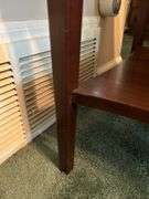 MCM Federal-Style single drawer side table with glass overlay…..16 x 25 x24 tall
