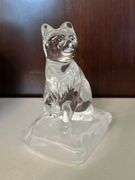 Cristal d’Arques cat with frosted base…..3-1/2 x 5-1/4” tall….in original box