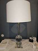 Regina Andrew Stowe Crystal Clear Linen Gold Buffet Lamp 6.5" square base x 33.5" h...18x11 shade...