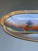 3-piece set of Noritake porcelain…..serving tray, creamer and under tray…..silverplate compote NOT INCLUDED