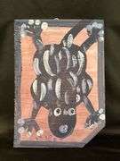 Original signed Mose T black chunky frog Folk Art with signature soda can tab hanger…..9-1/2 x 13-1/4