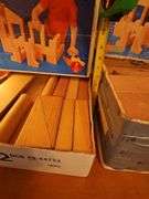 Two boxes of Kinder School building blocks set. Pieces were not counted. Contents of both boxes is what you receive as pictured.