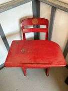 Antique child’s wooden desk…..20w x 25 deep x 26-1/2 tall