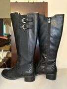 LIKE NEW Very nice pair of Etienne Aigner black leather E-Corliss-Black-Lass knee boots…..size 8-1/2M