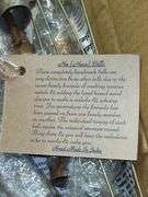 Tote full of miscellaneous treasures…..clear glass bowl, stocking, tea pitcher, NEW bell windchime and more (please see all pics)