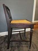 Vintage mahogany low back cane seat chair w/cushion...