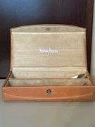 Gorgeous Reed & Barton 2-piece serving set in vintage Neiman Marcus microsuede lined leather box