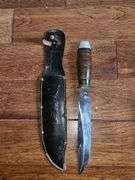 Guttman Cutlery Company (G.C. CO. ITALY) Bowie Knife. Blade is stamped "G.C.Co. Italy" and "Bowie" on the front and "377" on the reverse.