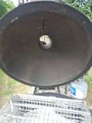 Red Kamado Joe Grill on rollaround iron stand w/cover and some like new accessories...