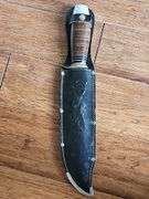 Guttman Cutlery Company (G.C. CO. ITALY) Bowie Knife. Blade is stamped "G.C.Co. Italy" and "Bowie" on the front and "377" on the reverse.