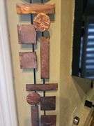 Very unique art deco metalwork wall clock by Artist Rick Martin 2018 32" tall...