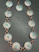 Great looking ladies copper and turquoise medallion belt…..adjustable for waist size