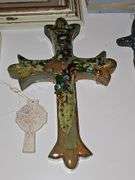 Christian artwork, crosses, Angels, friends, and a flower painting on a board