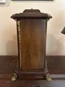 Vintage Franz Hermle & Sons Germany mantel clock with key and brass feet…..working condition….5820/4 on back….340-020 on workings….10-1/2 x 6-1/2 x 11 tall