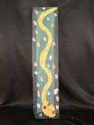 Original signed Mose T yellow snake Folk Art with signature soda can tab hanger…..4-1/2 x 18-1/2