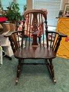 Antique Windsor-style rocking chair…..in great condition….25-1/2 x 15-3/4 deep x 16 tall to seat (34 tall overall)