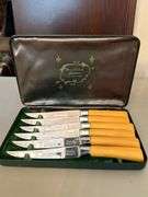 Set of (6) Vintage PeerEdge Regent Cutlery Sheffield steak knives with original case
