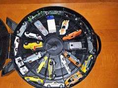Vintage Hot wheel carrying case and cars as shown. One redline wheel in this grouping. Dukes of Hazzard car is Ertl.