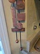 Very unique art deco metalwork wall clock by Artist Rick Martin 2018 32" tall...