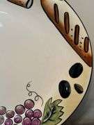 NIB Clay Art “BUON VINO” hand painted 2-piece chip n’ dip set