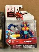Selection of (3) various action figures…..DC COMICS Multiverse KNIGHTFALL BATMAN, TANNHAUSER Single Miniature Pack WOLF and BIG HERO 6 FRED