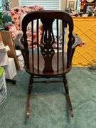 Antique Windsor-style rocking chair…..in great condition….25-1/2 x 15-3/4 deep x 16 tall to seat (34 tall overall)