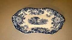Vintage Allerton’s Kenilworth English Gravy Boat with Under Tray (chipped), Creamer and Sugar Bowl (no lid)…..gravy boat is 8-1/2 x 4-1/2 tall, creamer 4” tall and sugar bowl 6-1/2 x 4 tall (handle to handle)