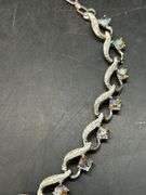 Beautiful vintage silver toned choker with sparkling iridescent stones…..lot 100 is the matching bracelet