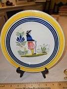 Three(3) vintage Quimper Heriot Round Plates...