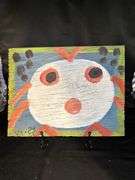 Original signed Mose T white baby Tico bird Folk Art with signature soda can tab hanger…..13 x 10