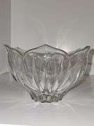 8.5 in crystal bowl, 7.5 in crystal lotus bowl, 6-in crystal ice bucket with tongs.