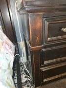 Super 3-drawer side chest by Barnhardt Furniture w/marble top 36 x 20 x 33.25 in very good condition CONTENTS IN AND ON TOP NOT INCLUDED...