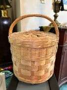 Nice looking lidded basket……14-1/4 x 12-1/2 x 10 tall