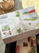 27 gallon tote and contents…..kitchen gadgets, NIB kitchen sink set, NIB 30-piece Rubbermaid food storage set and much more