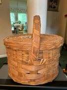 Nice looking lidded basket……14-1/4 x 12-1/2 x 10 tall