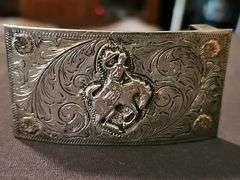 Sterling silver belt buckle for ladies or child size belt. Weight 56.6 grams