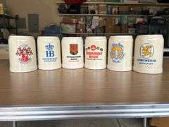 Set of (6) vintage German stoneware beer strings…..5-3/8” tall