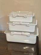 Set of (3) OGGI storage containers with month/date indexes