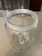 Selection of (3) Kirkland’s glass canisters with rubber seal around lids…..sizes range from 7-1/2 to 11-1/2” tall