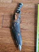 2 Ghurka Style Horn Handle Dagger Set with sheath.